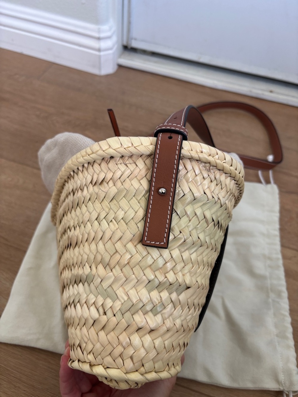 Loewe Paula’s Ibiza Palm Leaf Drawstring Mini Bucket Bag - Picture 9 of 10